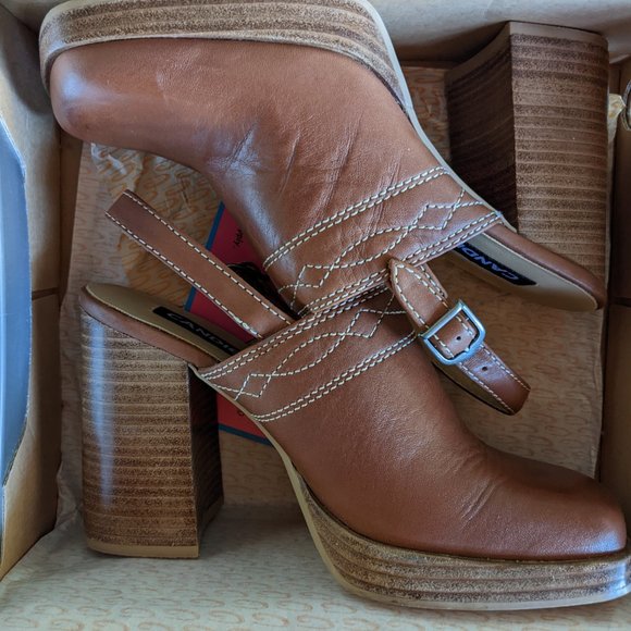 Candie's Vintage Sling-back leather clog - Picture 2 of 6